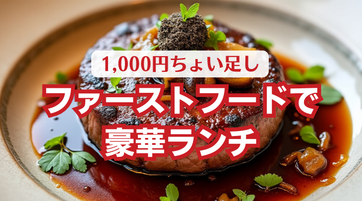 1,000円ちょい足し ファーストフードで豪華ランチ